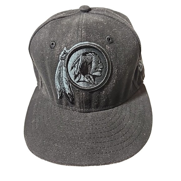 Washington Redskins Adult New Era Black Authenic Cap Hat Fitted 6 panel RARE